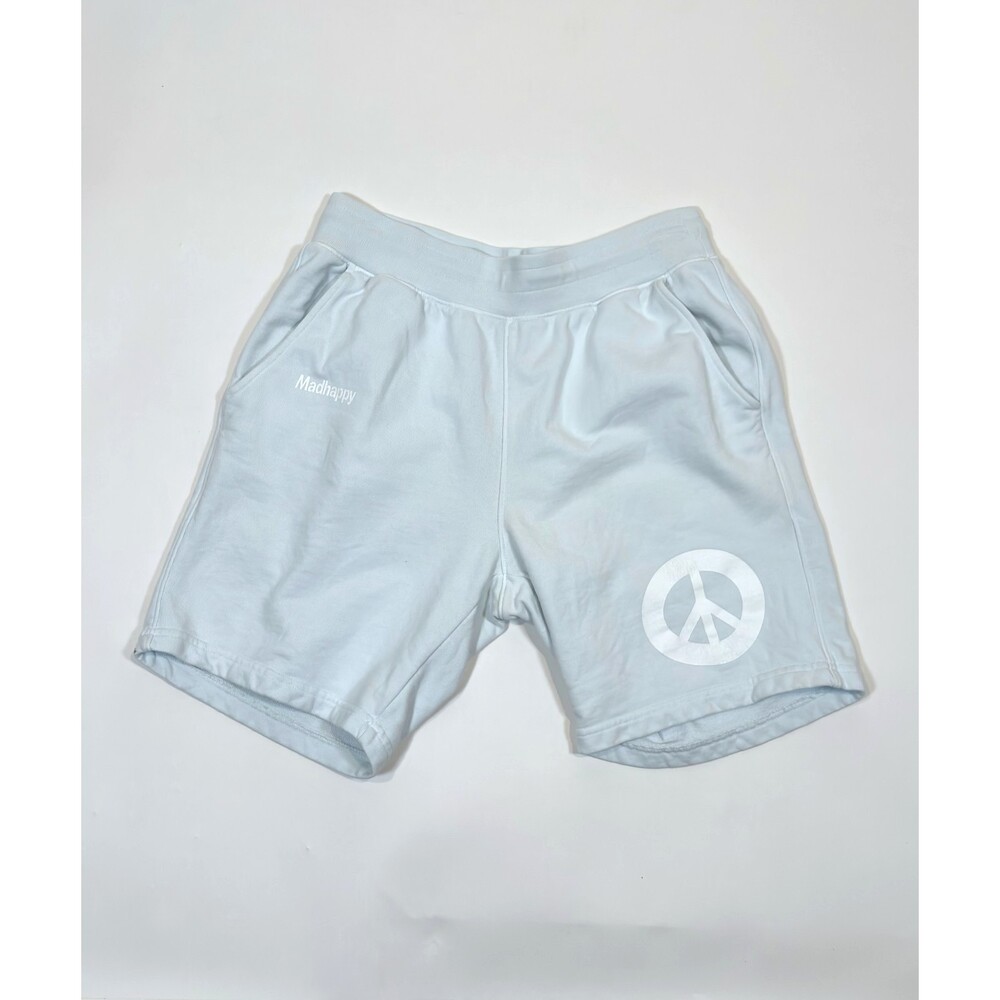 Madhappy Universal Peace Graphic Sweat Shorts Icy Baby Blue - Medium
